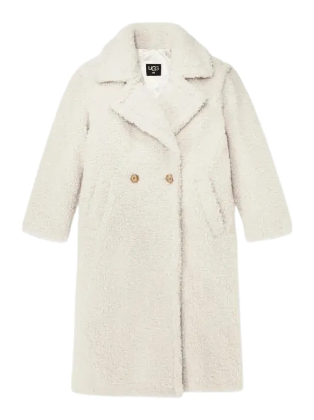 UGG Gertrude Long Teddy Coat in Winter White