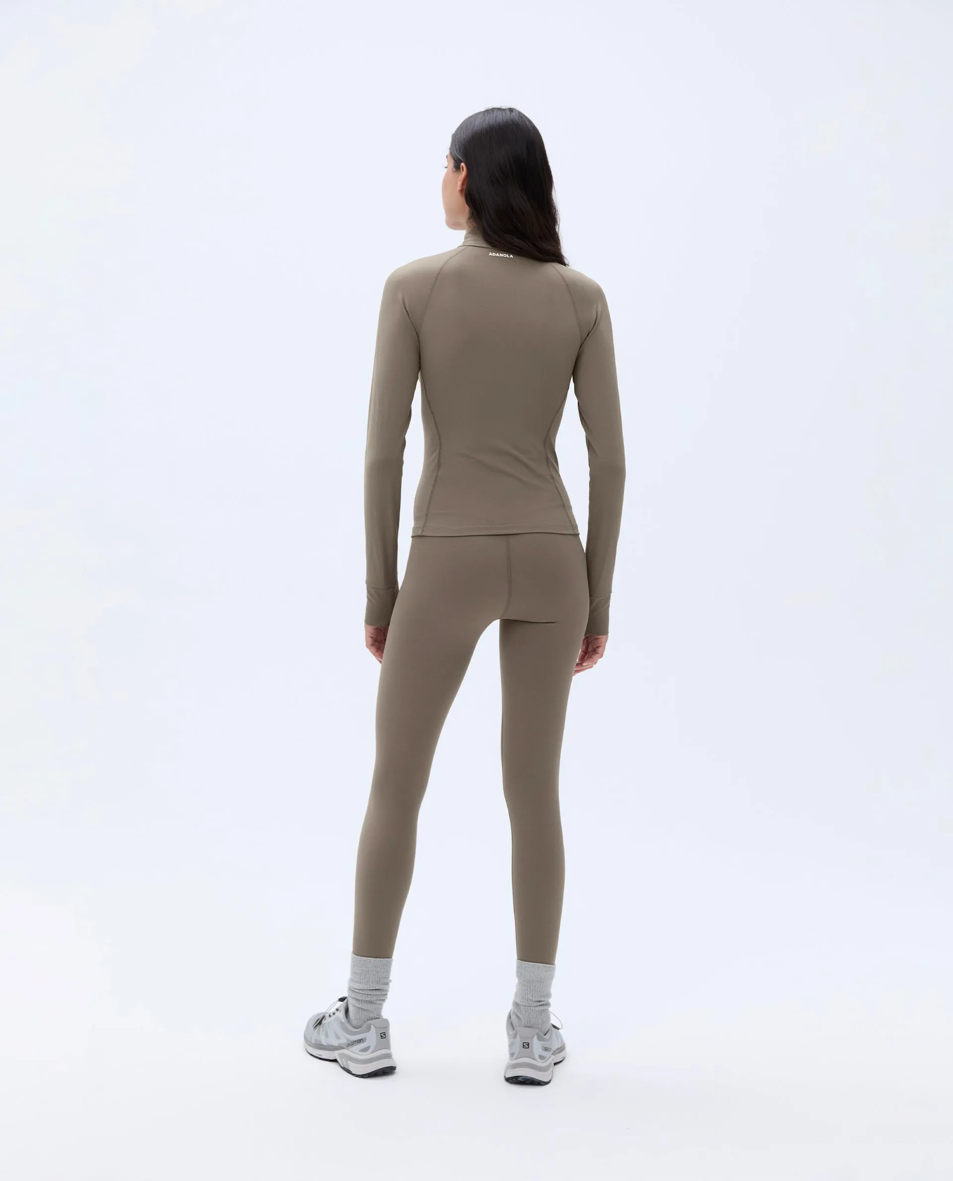 Ultimate Long Sleeve Quarter Zip Top - Cocoa Brown