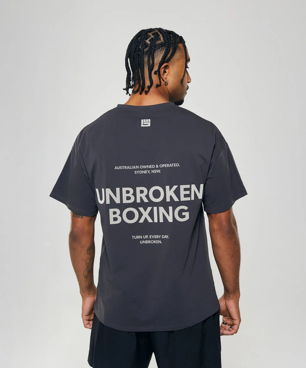 UNBROKEN BOXING Classic Tee in Charcoal
