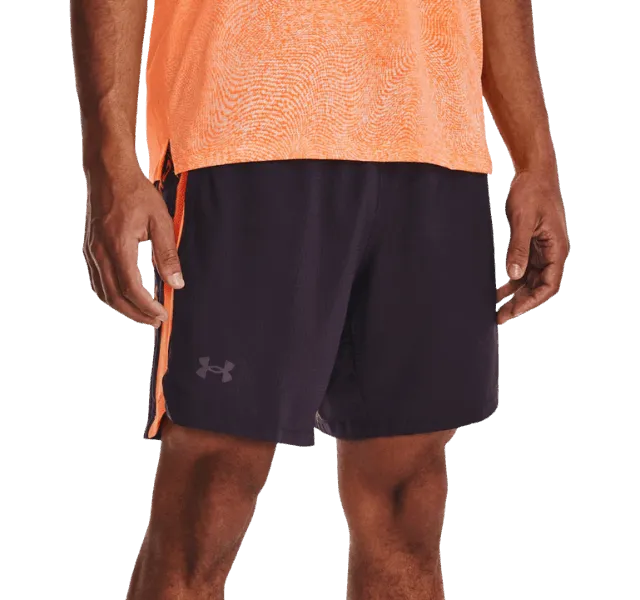 Under Armour Launch Graphic 7 inch Shorts - Tux Purple/Orange Blast