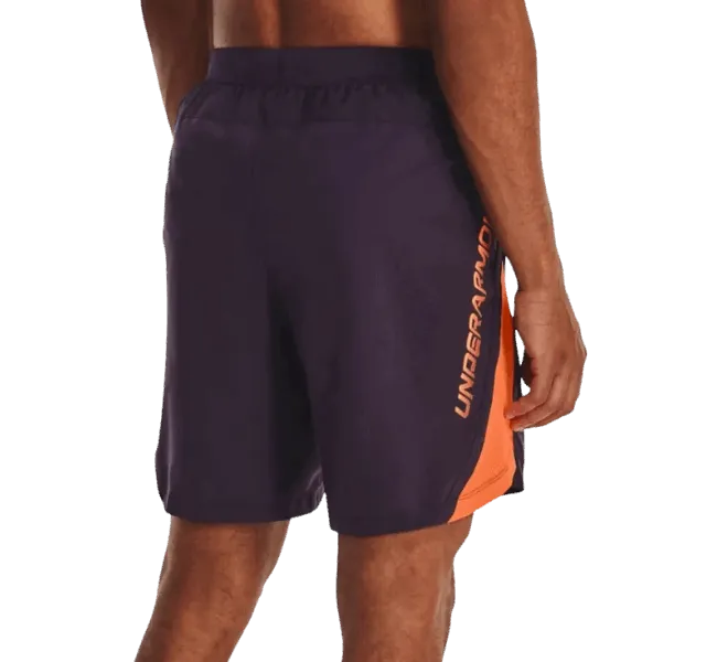 Under Armour Launch Graphic 7 inch Shorts - Tux Purple/Orange Blast