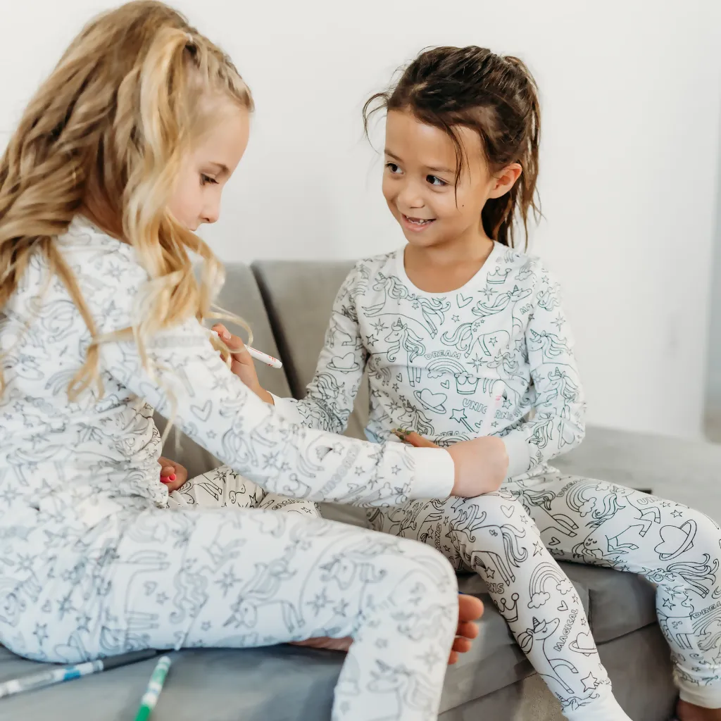 Unicorn Dreams Coloring Pajamas