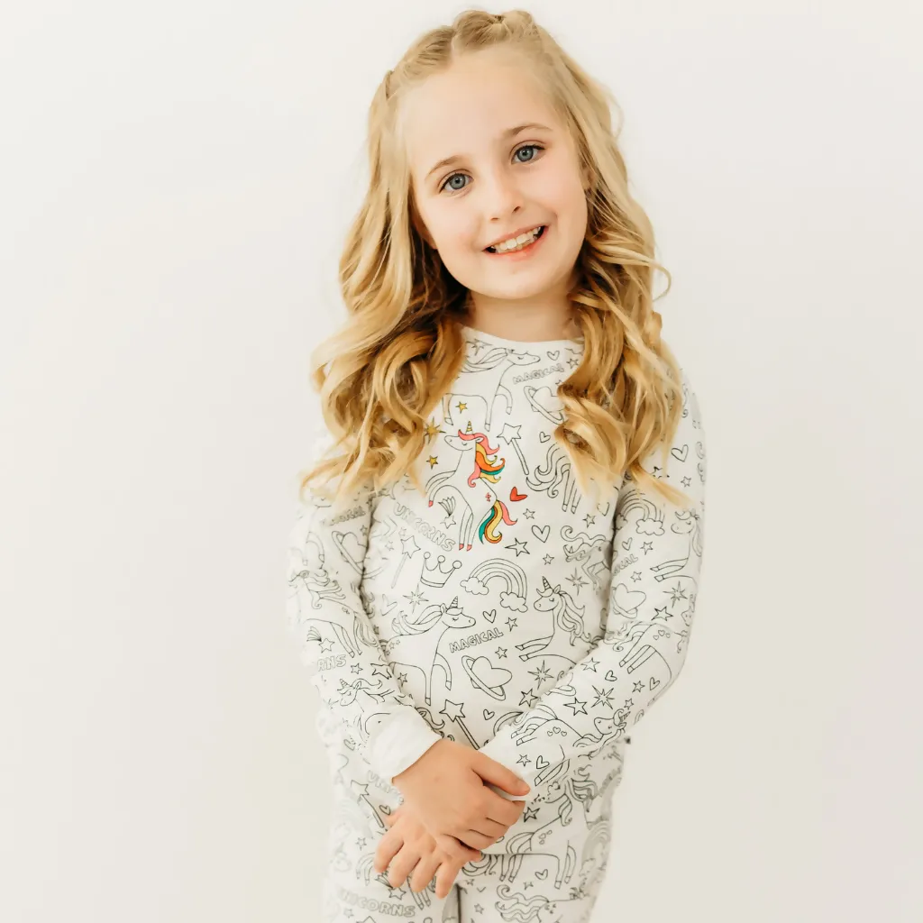 Unicorn Dreams Coloring Pajamas