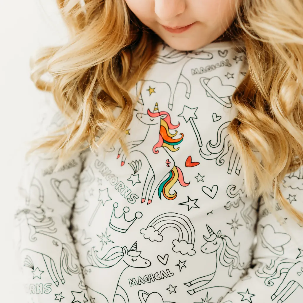Unicorn Dreams Coloring Pajamas
