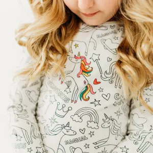 Unicorn Dreams Coloring Pajamas
