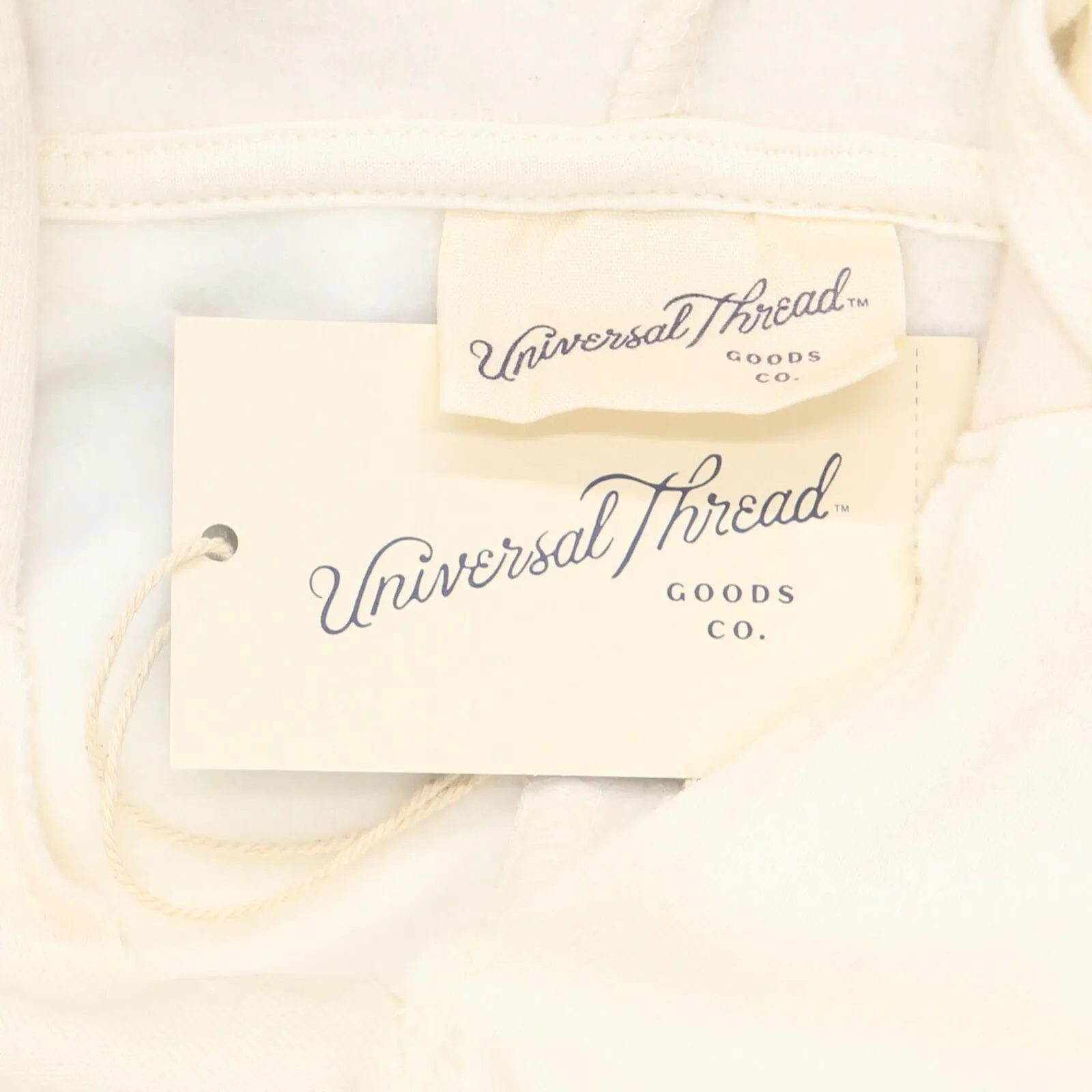 Universal Thread Women's Patchwork Hooded Sweatshirt Off-White S
