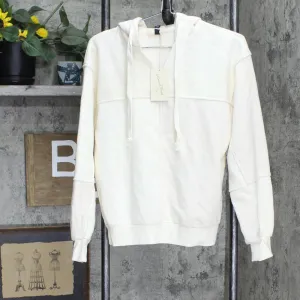Universal Thread Women's Patchwork Hooded Sweatshirt Off-White S