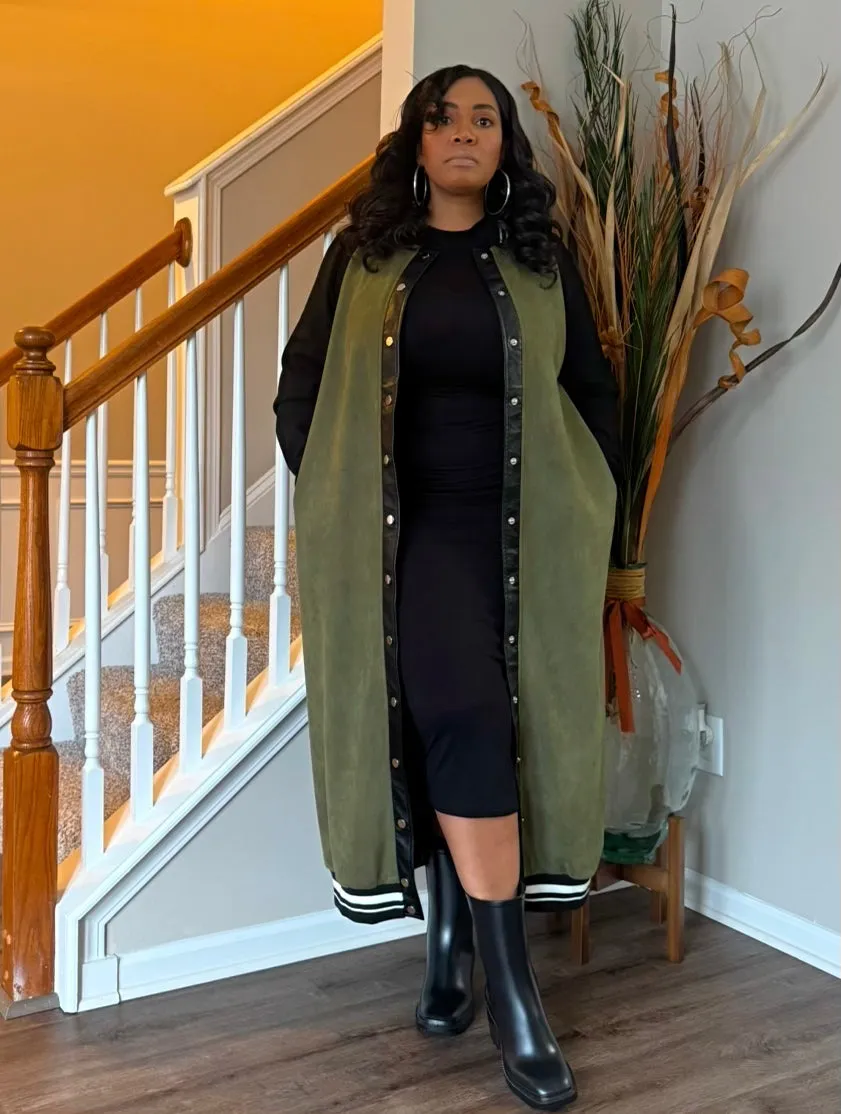 VARSITY BOMBER (Dress/Jacket)-Green