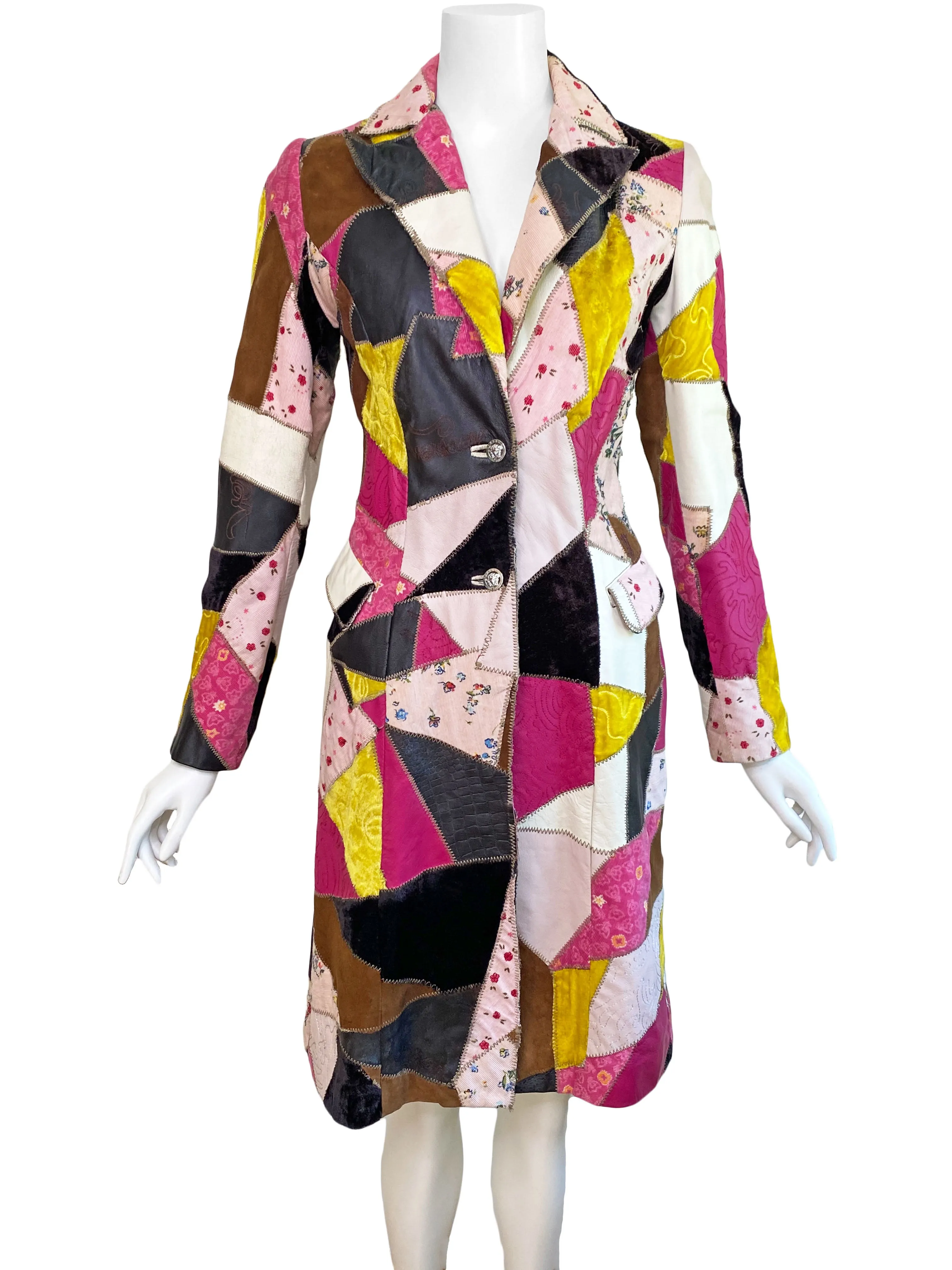 Versace Jeans Couture 2002 Patchwork Coat