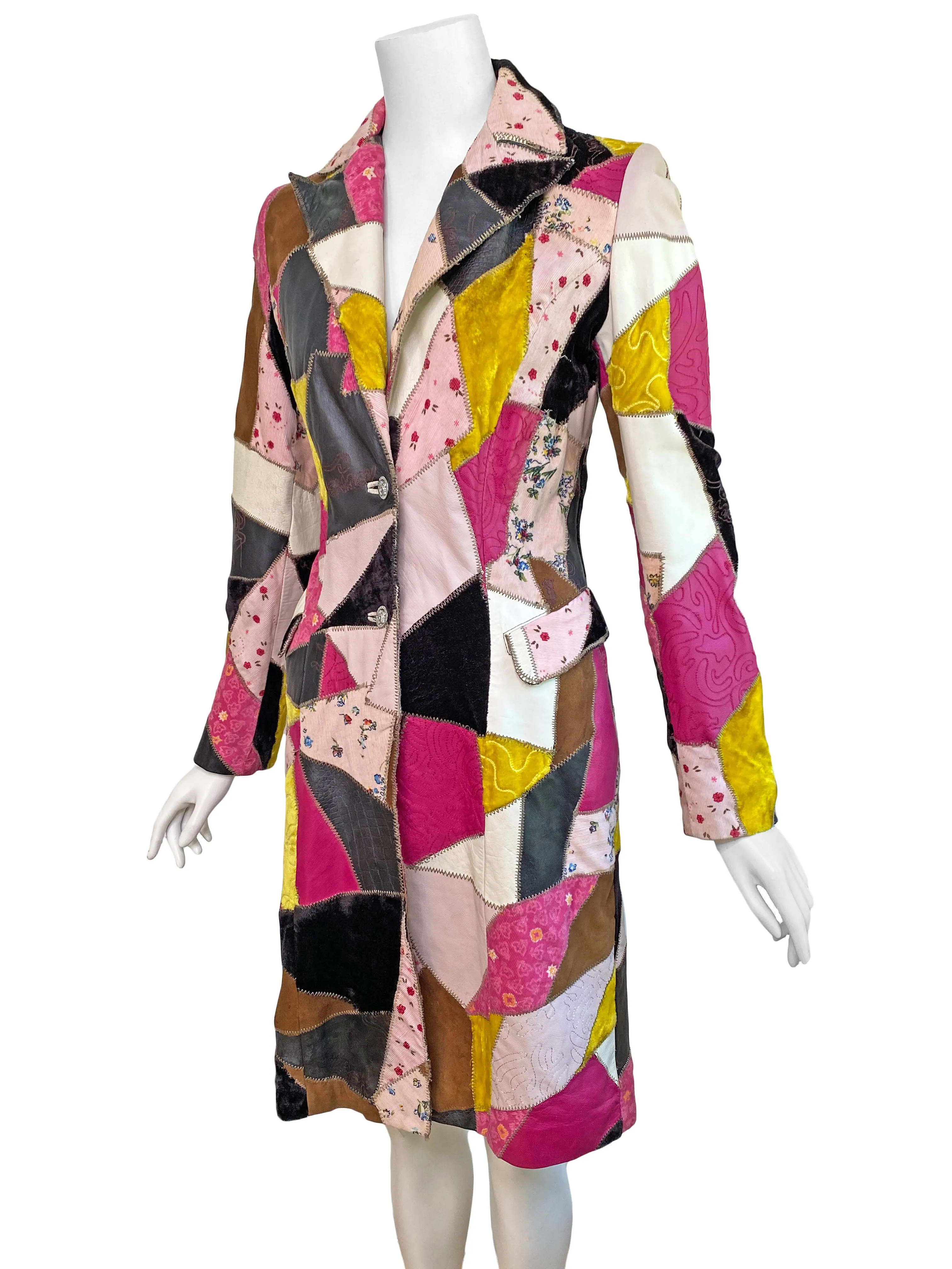 Versace Jeans Couture 2002 Patchwork Coat