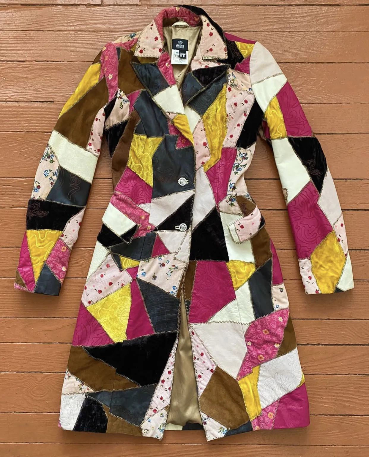 Versace Jeans Couture 2002 Patchwork Coat