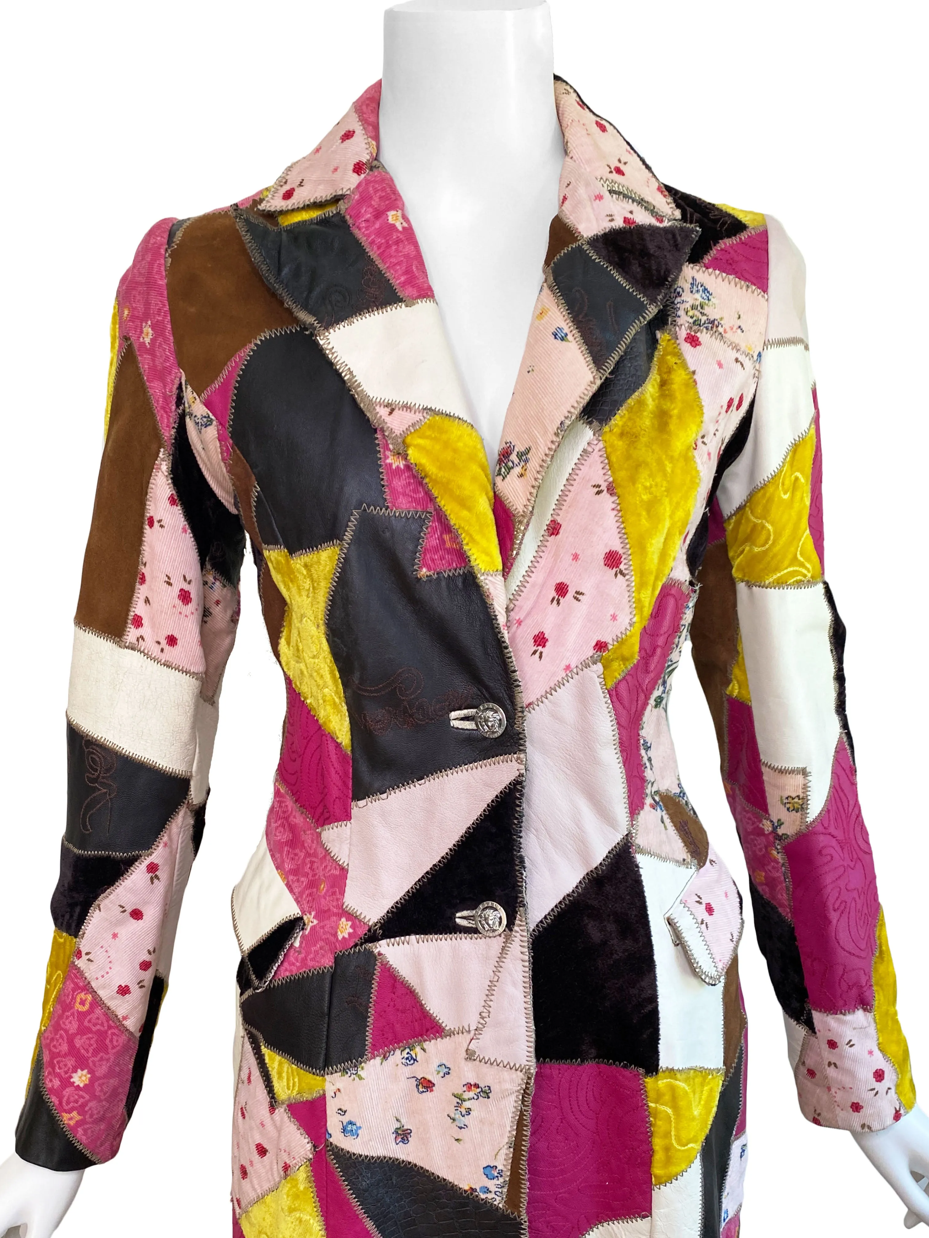 Versace Jeans Couture 2002 Patchwork Coat