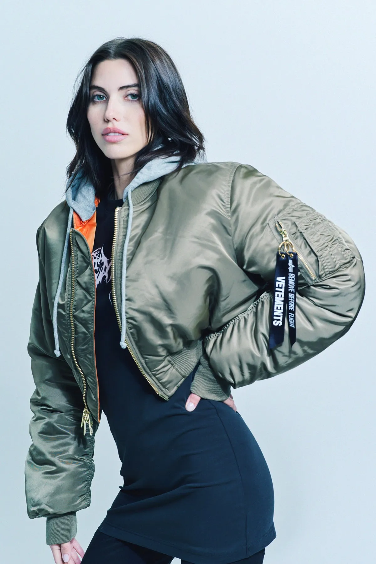 VETEMENTS | CROPPED HOODED BOMBER JACKET