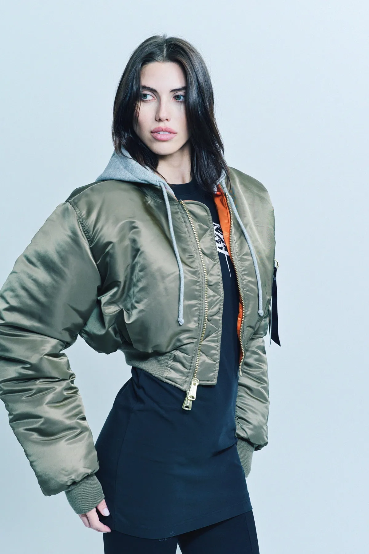 VETEMENTS | CROPPED HOODED BOMBER JACKET