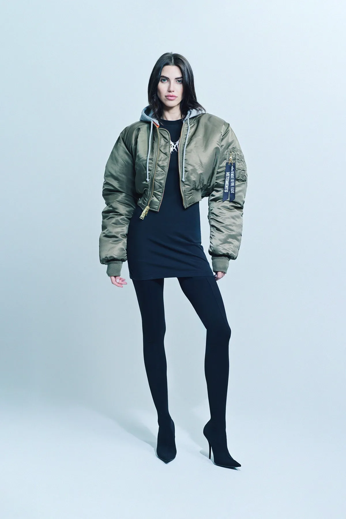 VETEMENTS | CROPPED HOODED BOMBER JACKET