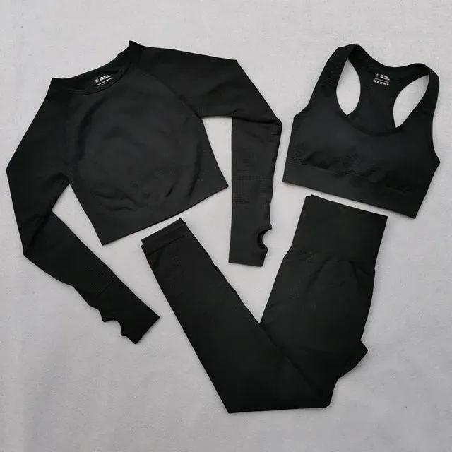 Vital Seamless Yoga Set: Fitness Clothing, Sportswear, Gym Leggings, Push-Up Leggings, Cropped Shirts, Sports Suits