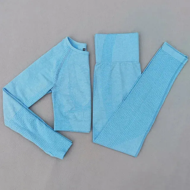 Vital Seamless Yoga Set: Fitness Clothing, Sportswear, Gym Leggings, Push-Up Leggings, Cropped Shirts, Sports Suits