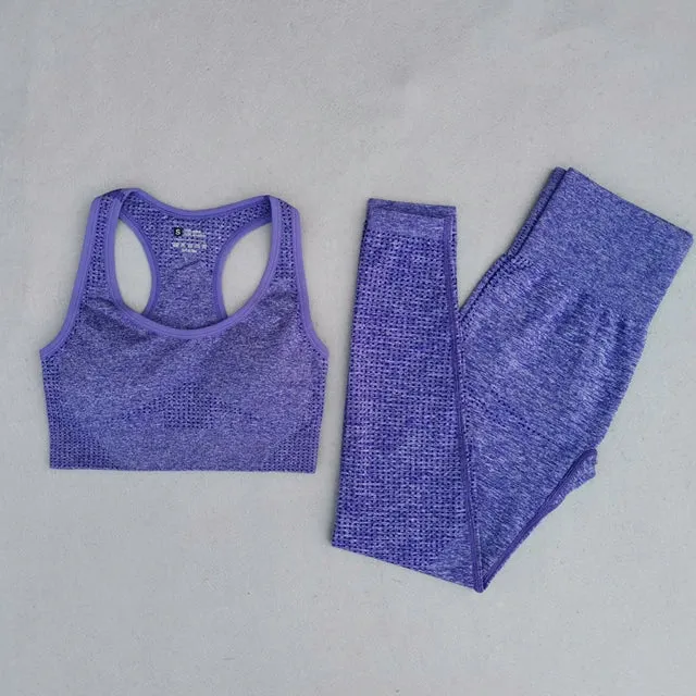Vital Seamless Yoga Set: Fitness Clothing, Sportswear, Gym Leggings, Push-Up Leggings, Cropped Shirts, Sports Suits