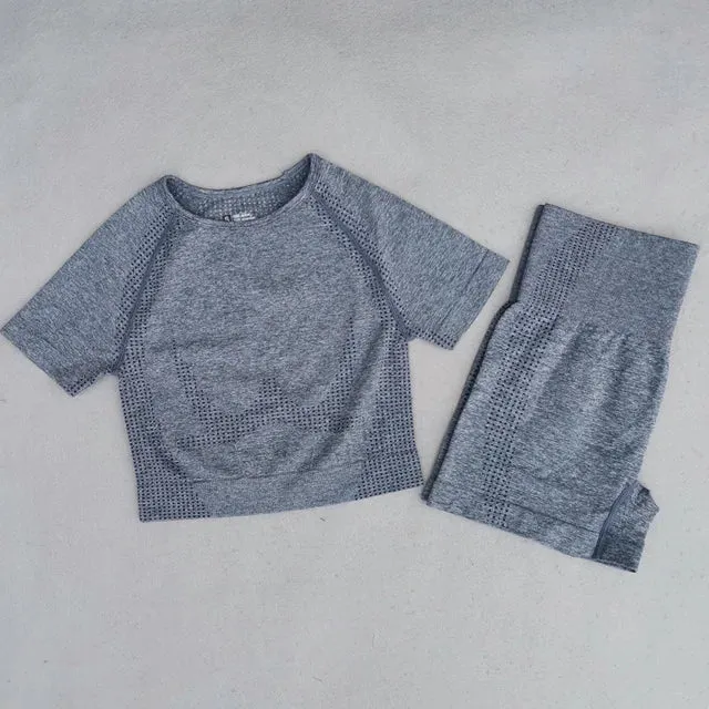 Vital Seamless Yoga Set: Fitness Clothing, Sportswear, Gym Leggings, Push-Up Leggings, Cropped Shirts, Sports Suits