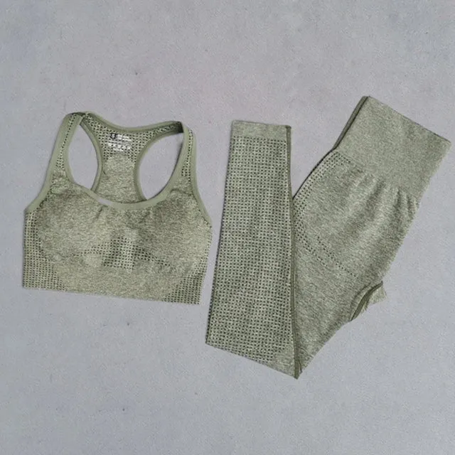 Vital Seamless Yoga Set: Fitness Clothing, Sportswear, Gym Leggings, Push-Up Leggings, Cropped Shirts, Sports Suits