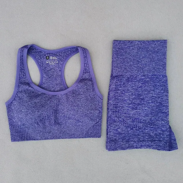 Vital Seamless Yoga Set: Fitness Clothing, Sportswear, Gym Leggings, Push-Up Leggings, Cropped Shirts, Sports Suits