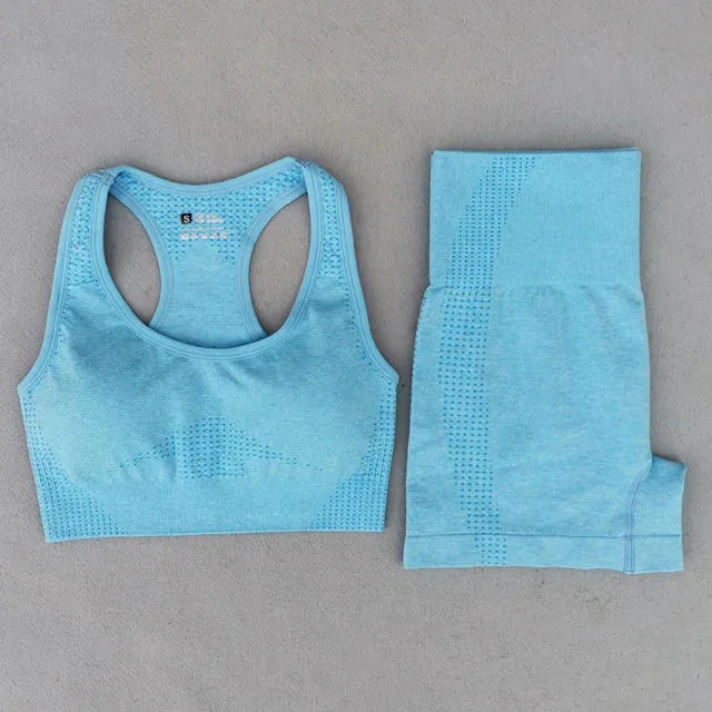 Vital Seamless Yoga Set: Fitness Clothing, Sportswear, Gym Leggings, Push-Up Leggings, Cropped Shirts, Sports Suits
