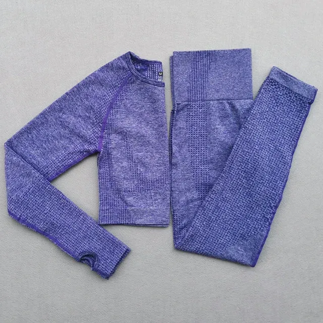 Vital Seamless Yoga Set: Fitness Clothing, Sportswear, Gym Leggings, Push-Up Leggings, Cropped Shirts, Sports Suits