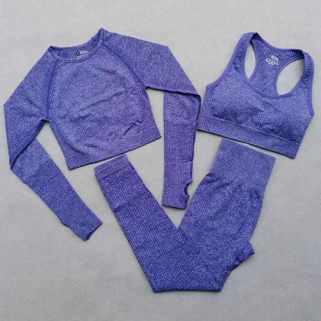Vital Seamless Yoga Set: Fitness Clothing, Sportswear, Gym Leggings, Push-Up Leggings, Cropped Shirts, Sports Suits