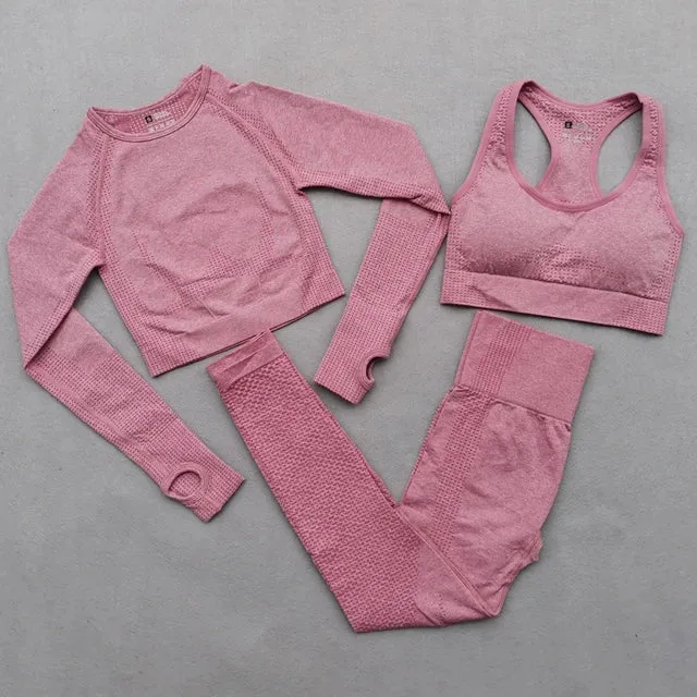 Vital Seamless Yoga Set: Fitness Clothing, Sportswear, Gym Leggings, Push-Up Leggings, Cropped Shirts, Sports Suits