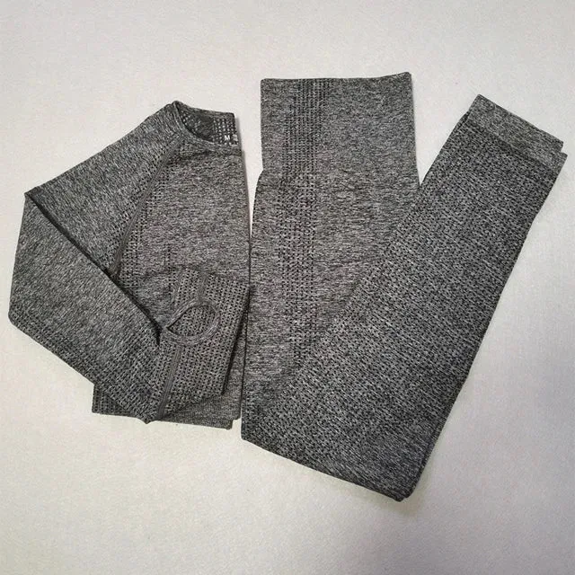 Vital Seamless Yoga Set: Fitness Clothing, Sportswear, Gym Leggings, Push-Up Leggings, Cropped Shirts, Sports Suits
