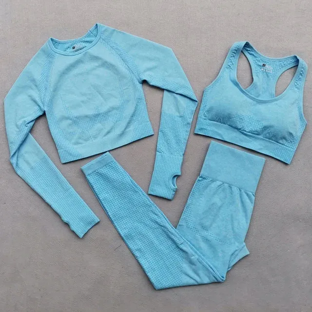 Vital Seamless Yoga Set: Fitness Clothing, Sportswear, Gym Leggings, Push-Up Leggings, Cropped Shirts, Sports Suits