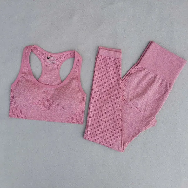 Vital Seamless Yoga Set: Fitness Clothing, Sportswear, Gym Leggings, Push-Up Leggings, Cropped Shirts, Sports Suits