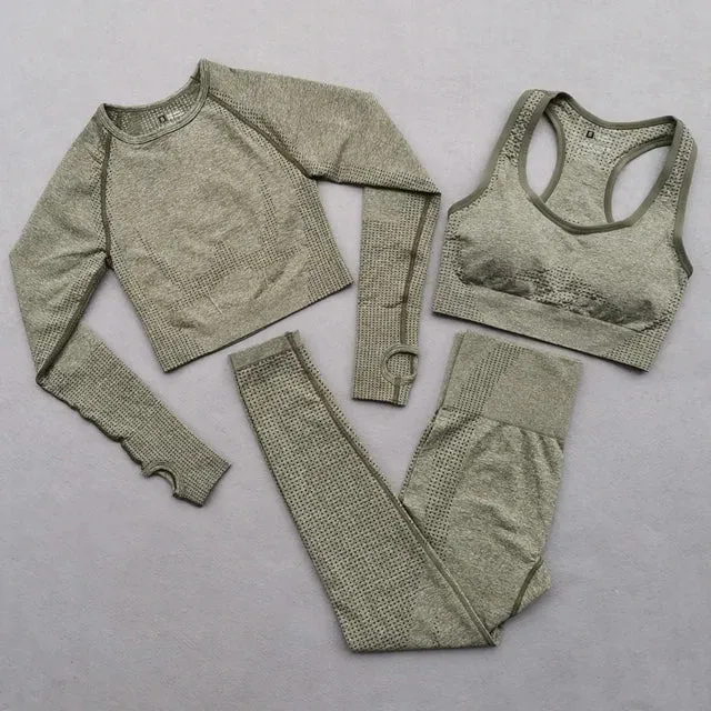 Vital Seamless Yoga Set: Fitness Clothing, Sportswear, Gym Leggings, Push-Up Leggings, Cropped Shirts, Sports Suits