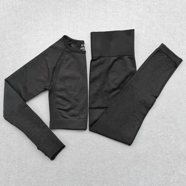Vital Seamless Yoga Set: Fitness Clothing, Sportswear, Gym Leggings, Push-Up Leggings, Cropped Shirts, Sports Suits
