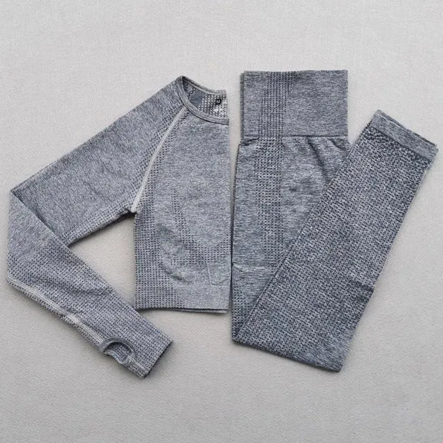 Vital Seamless Yoga Set: Fitness Clothing, Sportswear, Gym Leggings, Push-Up Leggings, Cropped Shirts, Sports Suits