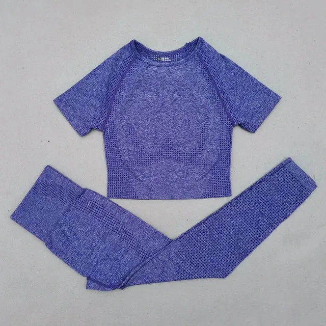 Vital Seamless Yoga Set: Fitness Clothing, Sportswear, Gym Leggings, Push-Up Leggings, Cropped Shirts, Sports Suits