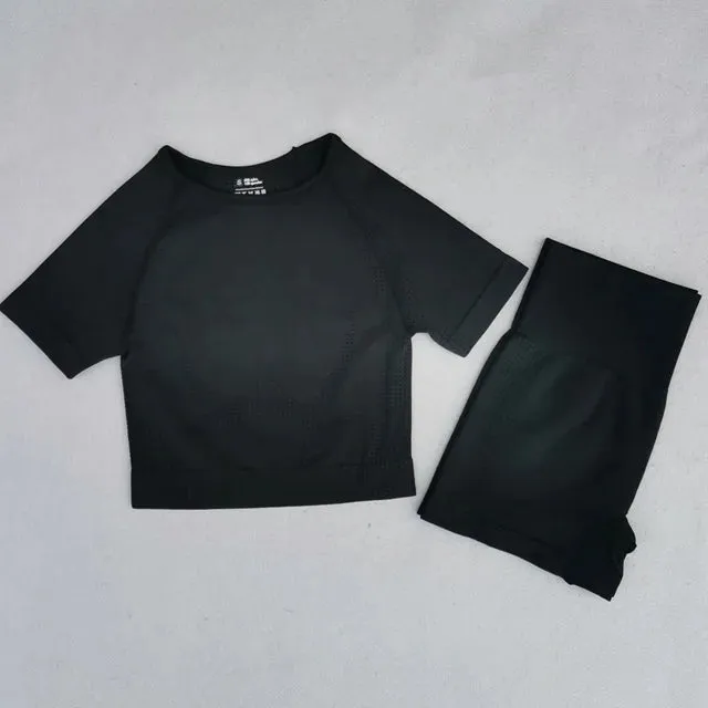 Vital Seamless Yoga Set: Fitness Clothing, Sportswear, Gym Leggings, Push-Up Leggings, Cropped Shirts, Sports Suits
