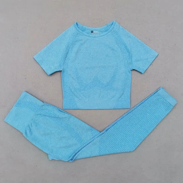 Vital Seamless Yoga Set: Fitness Clothing, Sportswear, Gym Leggings, Push-Up Leggings, Cropped Shirts, Sports Suits