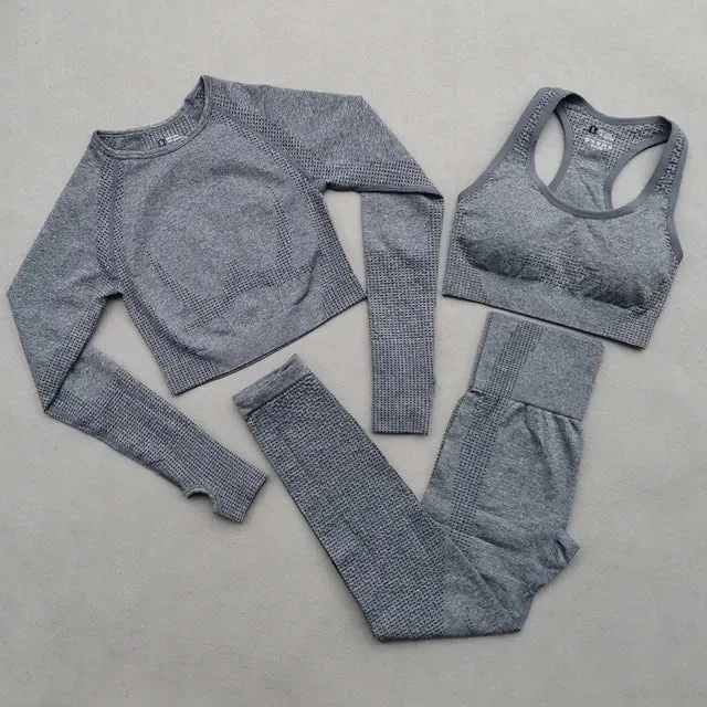 Vital Seamless Yoga Set: Fitness Clothing, Sportswear, Gym Leggings, Push-Up Leggings, Cropped Shirts, Sports Suits