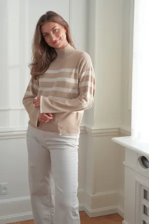 VMHappiness Trøje - Beige Med Hvide Striber