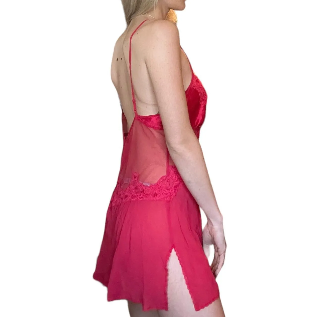 VS Red Lace Slip