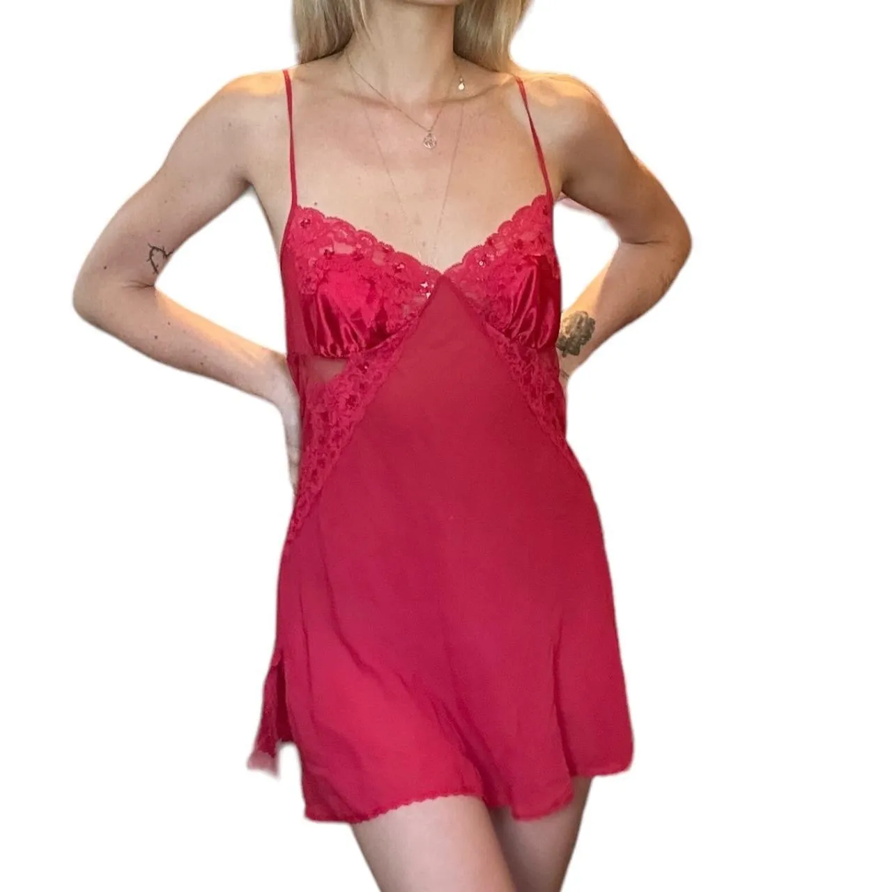 VS Red Lace Slip