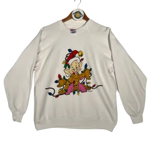 VTG '93 Dopey 'Magical Christmas Faire' Crewneck Sweater - White