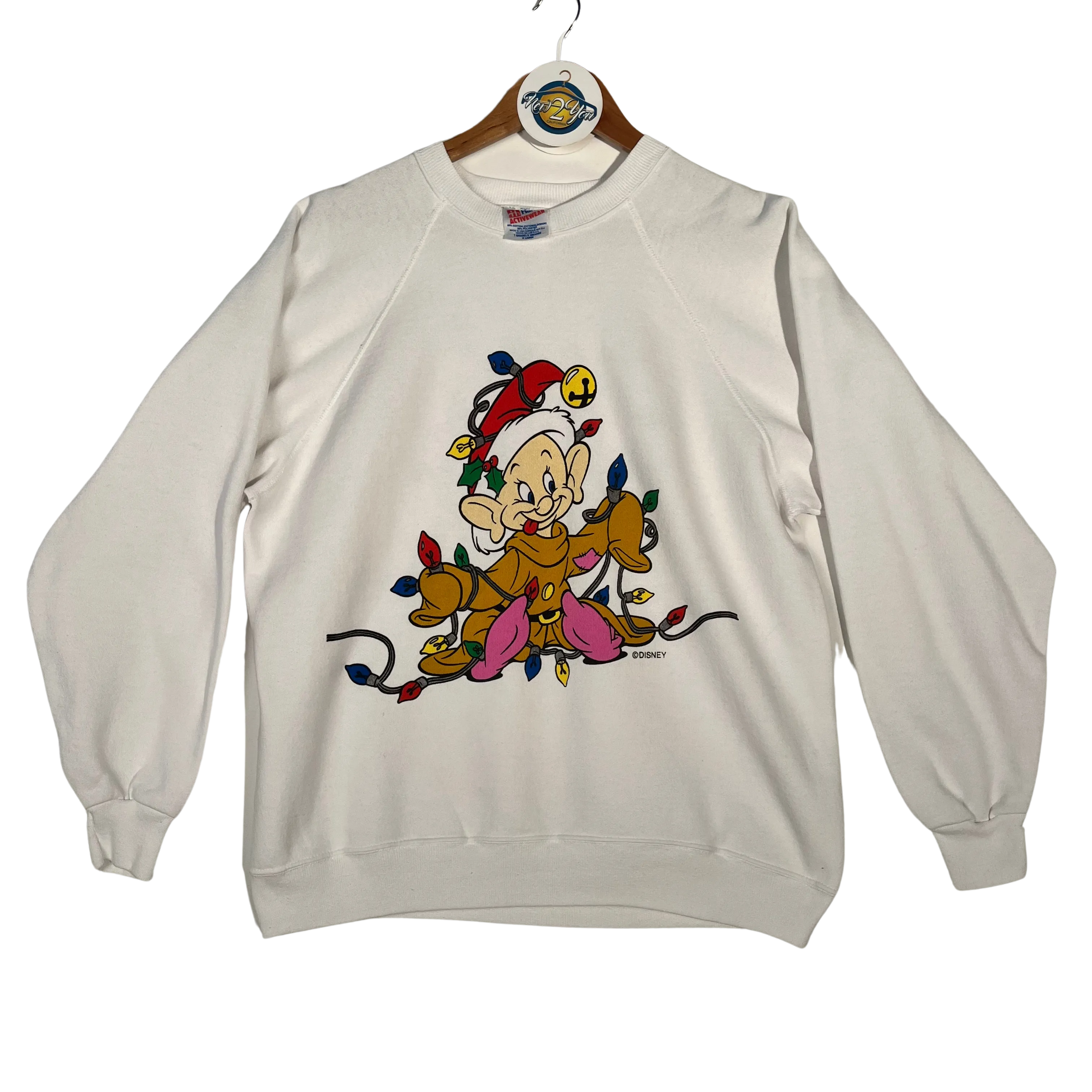 VTG '93 Dopey 'Magical Christmas Faire' Crewneck Sweater - White