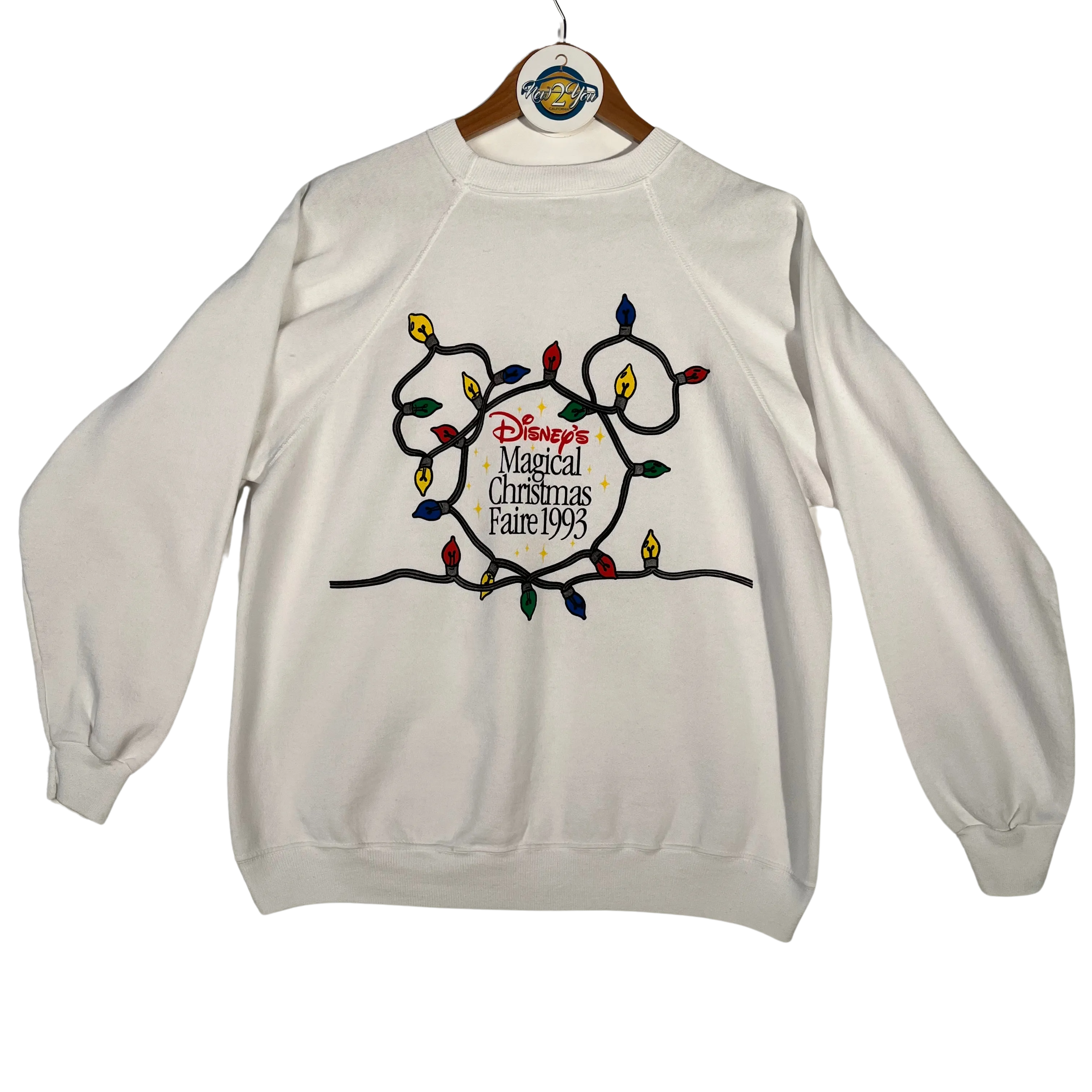 VTG '93 Dopey 'Magical Christmas Faire' Crewneck Sweater - White