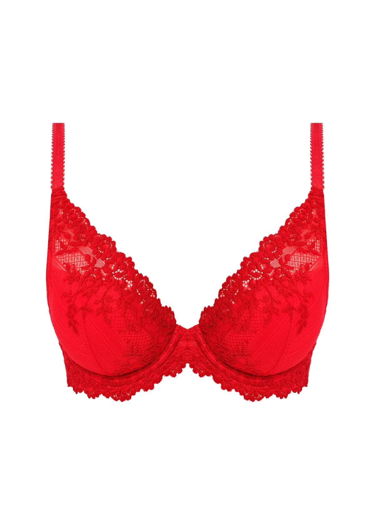 Wacoal Embrace Lace Plunge Bra - Equestrian Red