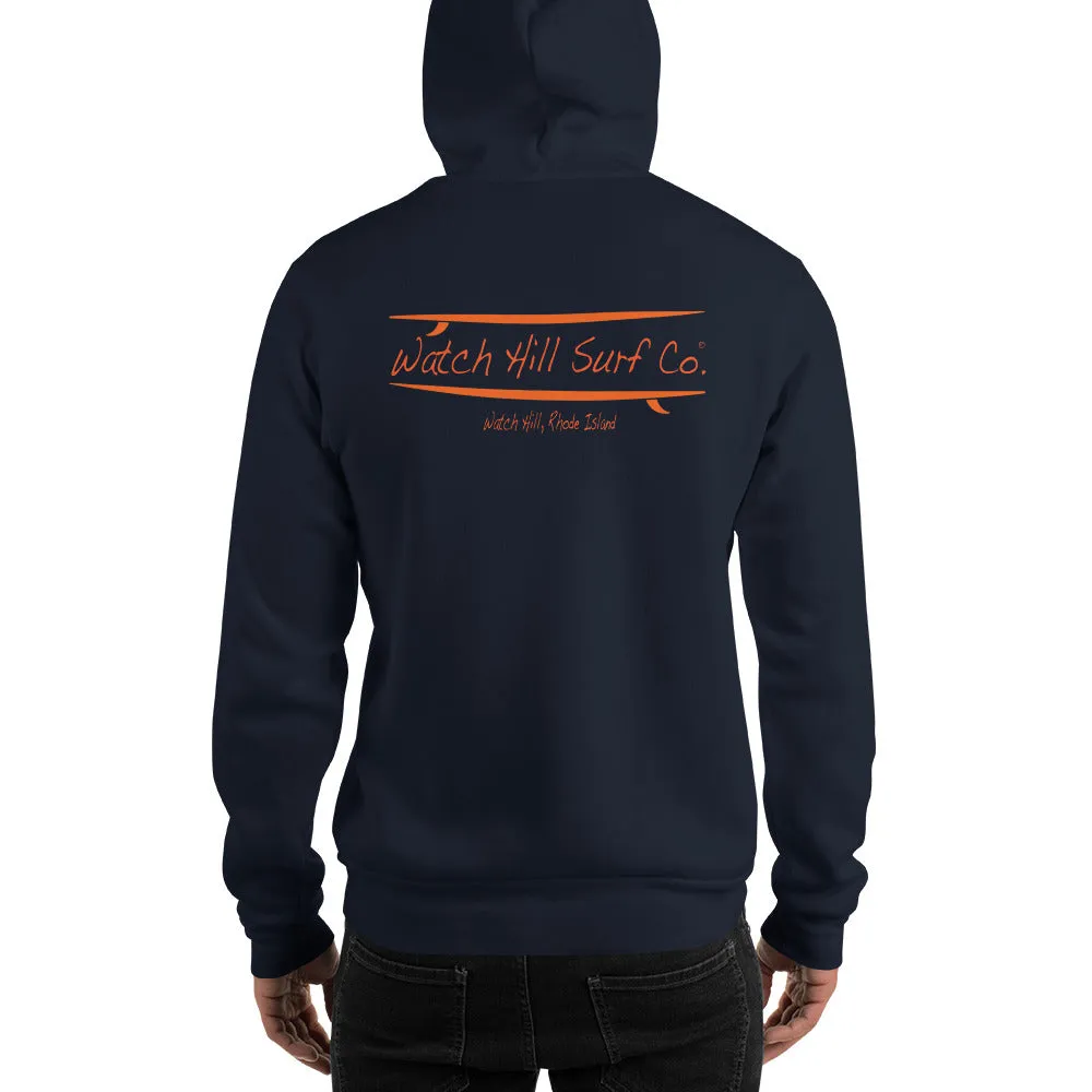 Watch Hill Surf Co. 'Parallel Boards' Unisex Hoodie - (Orange)