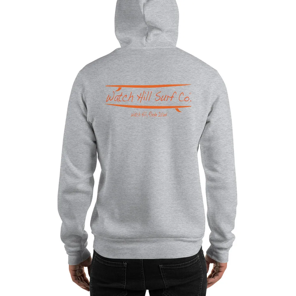 Watch Hill Surf Co. 'Parallel Boards' Unisex Hoodie - (Orange)