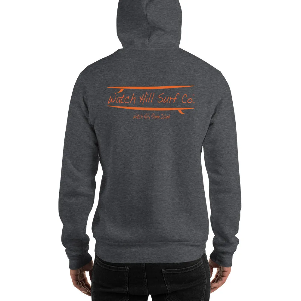 Watch Hill Surf Co. 'Parallel Boards' Unisex Hoodie - (Orange)