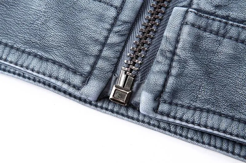 West Louis™ PU Leather Velvet Jacket